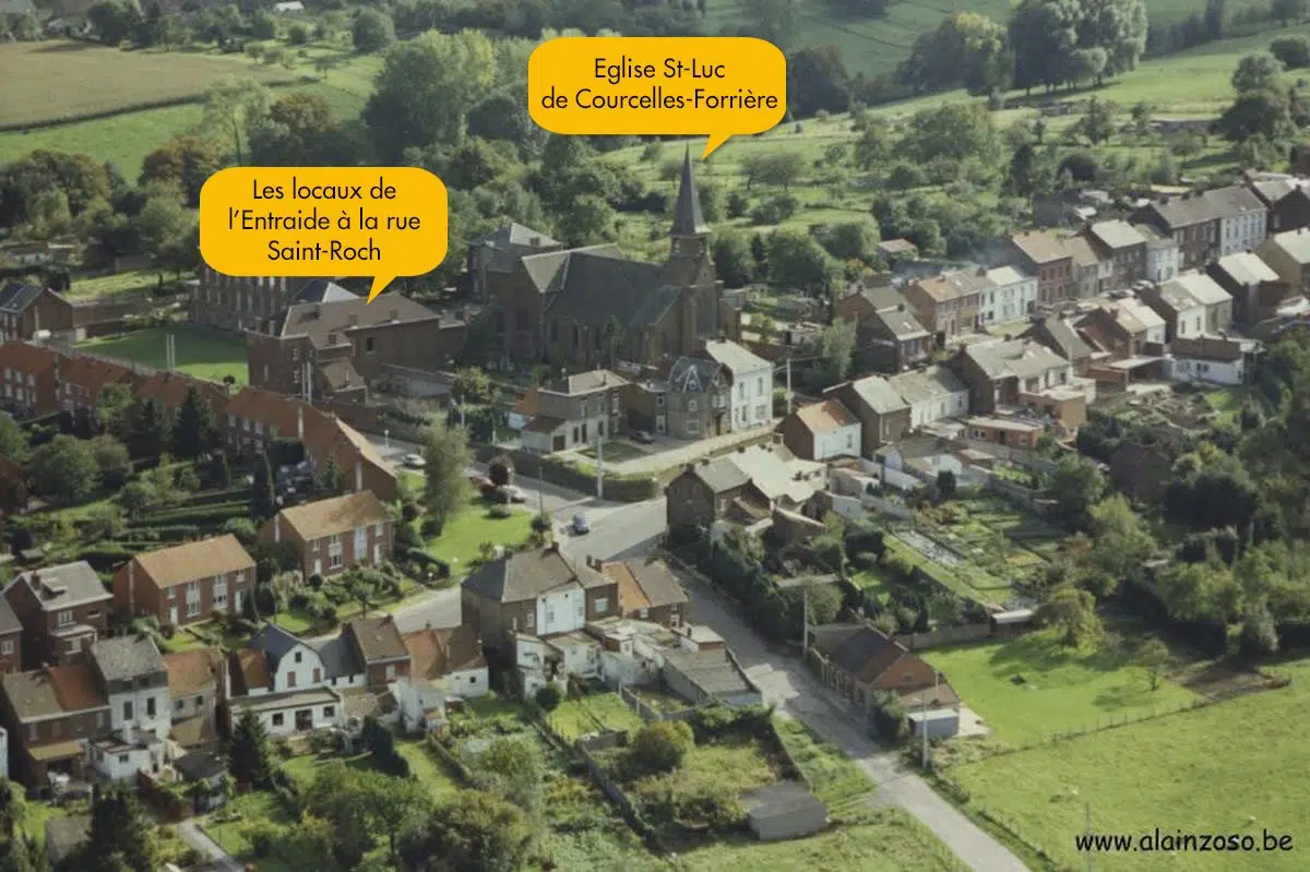 Vue aérienne Entraide et St Luc Courcelles
